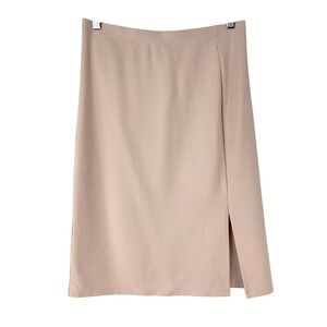 T Tahari Womens Blush Pink Modal Blend Side Slit Knee Length Skirt Size S